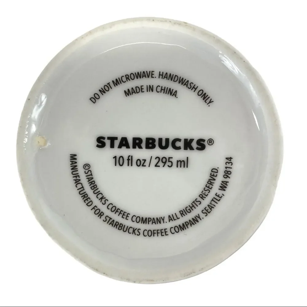 Starbucks ceramic white 10 oz. tumbler green logo